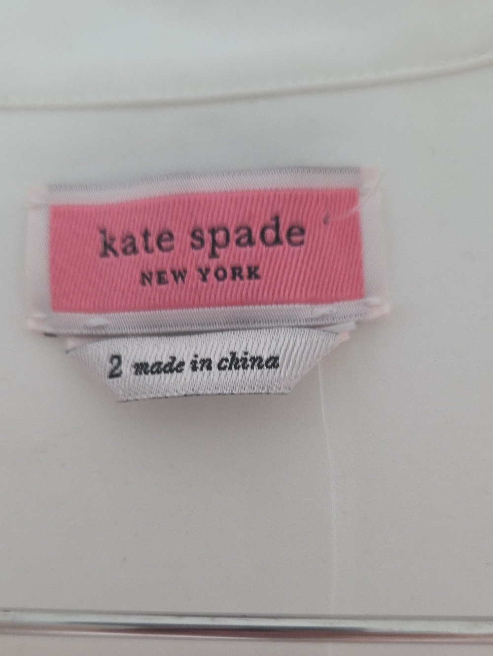 Kate Spade feather cuff cotton poplin button down SZ 2 (Fits Ptp 18") - Picture 3 of 8